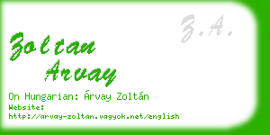 zoltan arvay business card