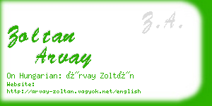 zoltan arvay business card